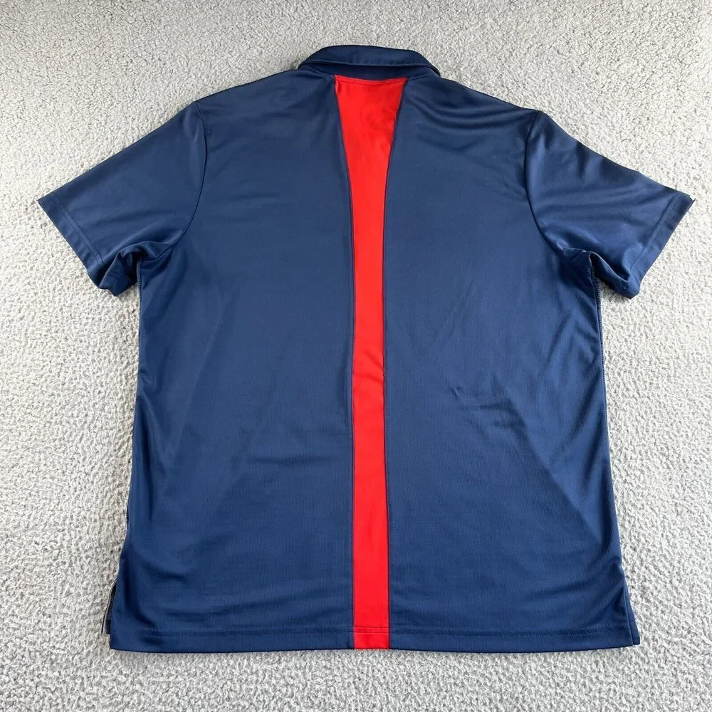 NEW Adidas Polo Shirt Mens Extra Large Blue Graphic Golf Climachill Reflective‎